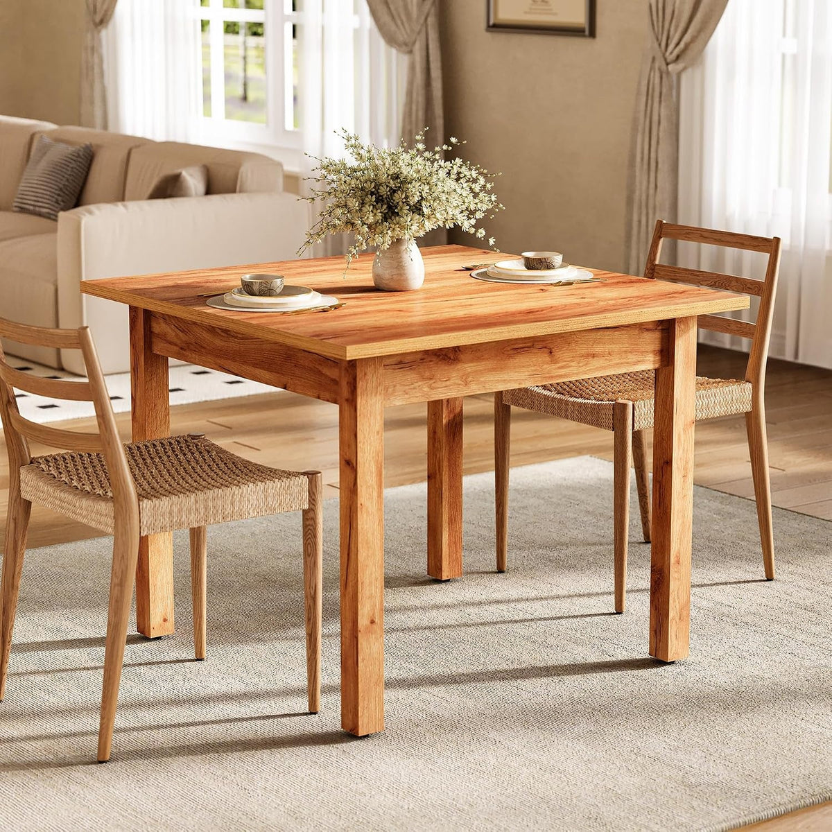 39 Inches Square Dining Furniture Contemporary Brown