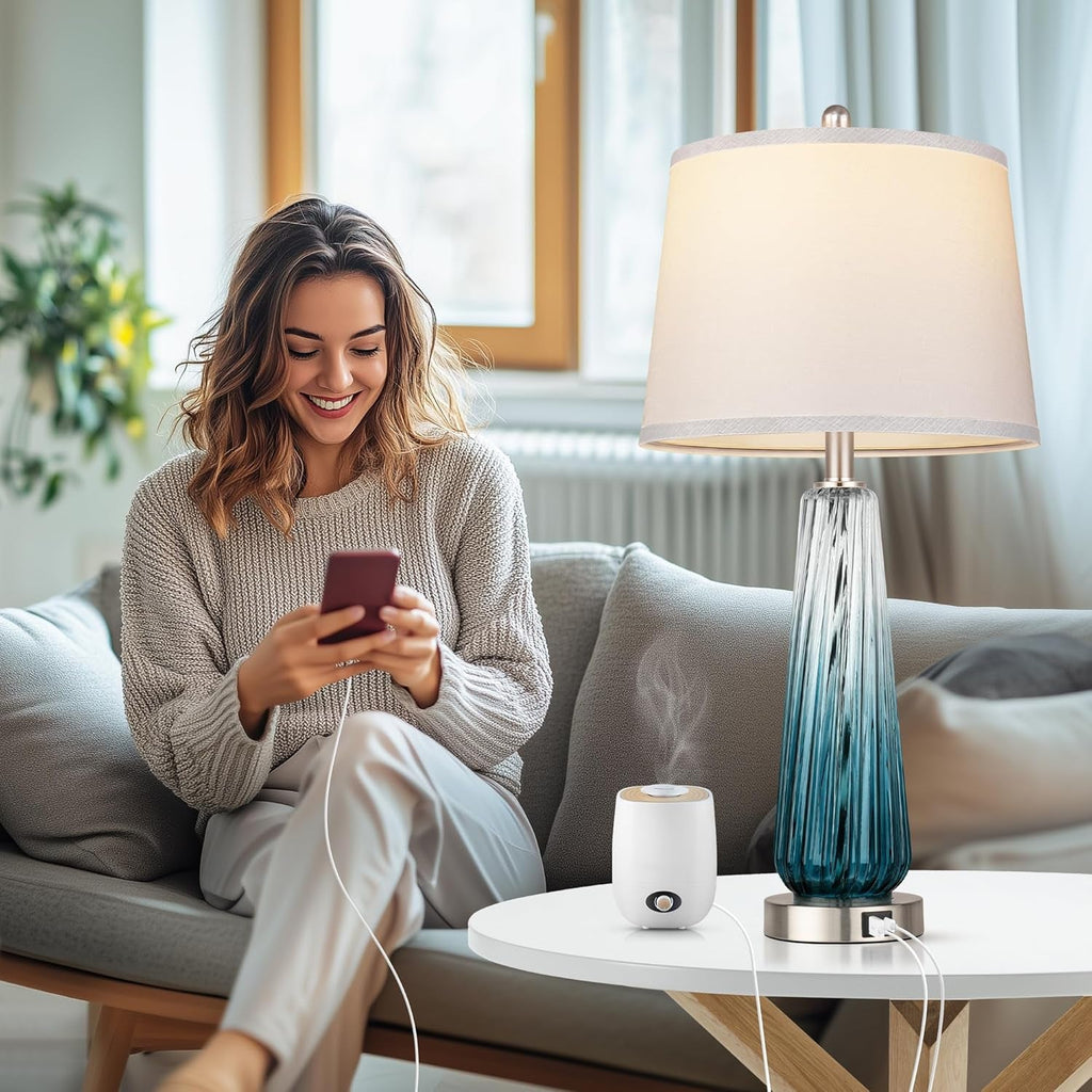 Modern Touch Nightstand Lamps Dimmable USB Charging