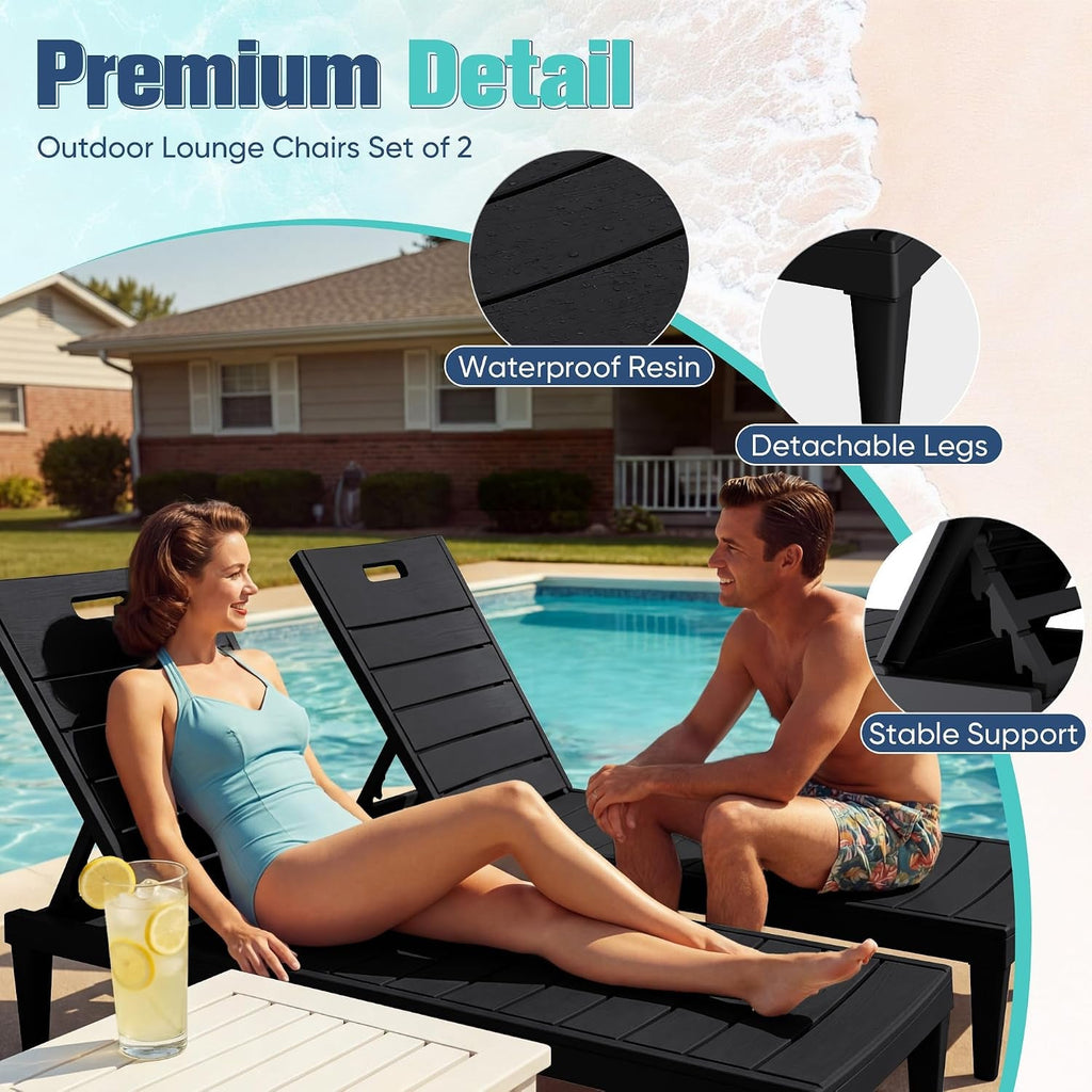 Waterproof Outdoor Chaise Lounge Chairs Patio Furniture