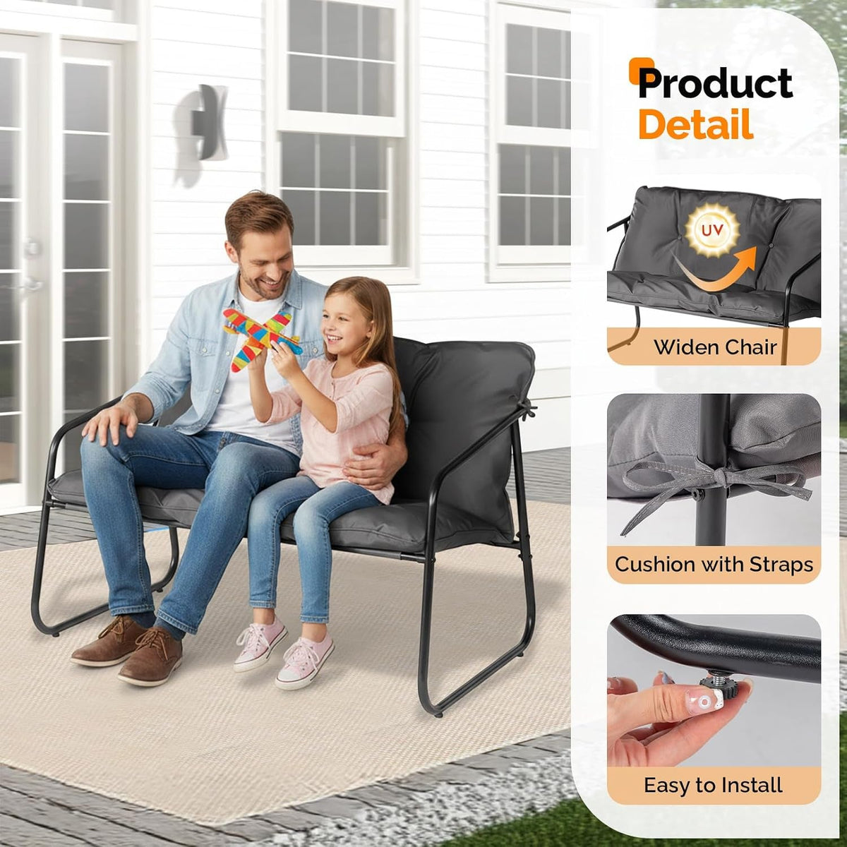 Four Piece Outdoor Conversation Furniture Cushioned Set