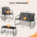 Four Piece Outdoor Conversation Furniture Cushioned Set