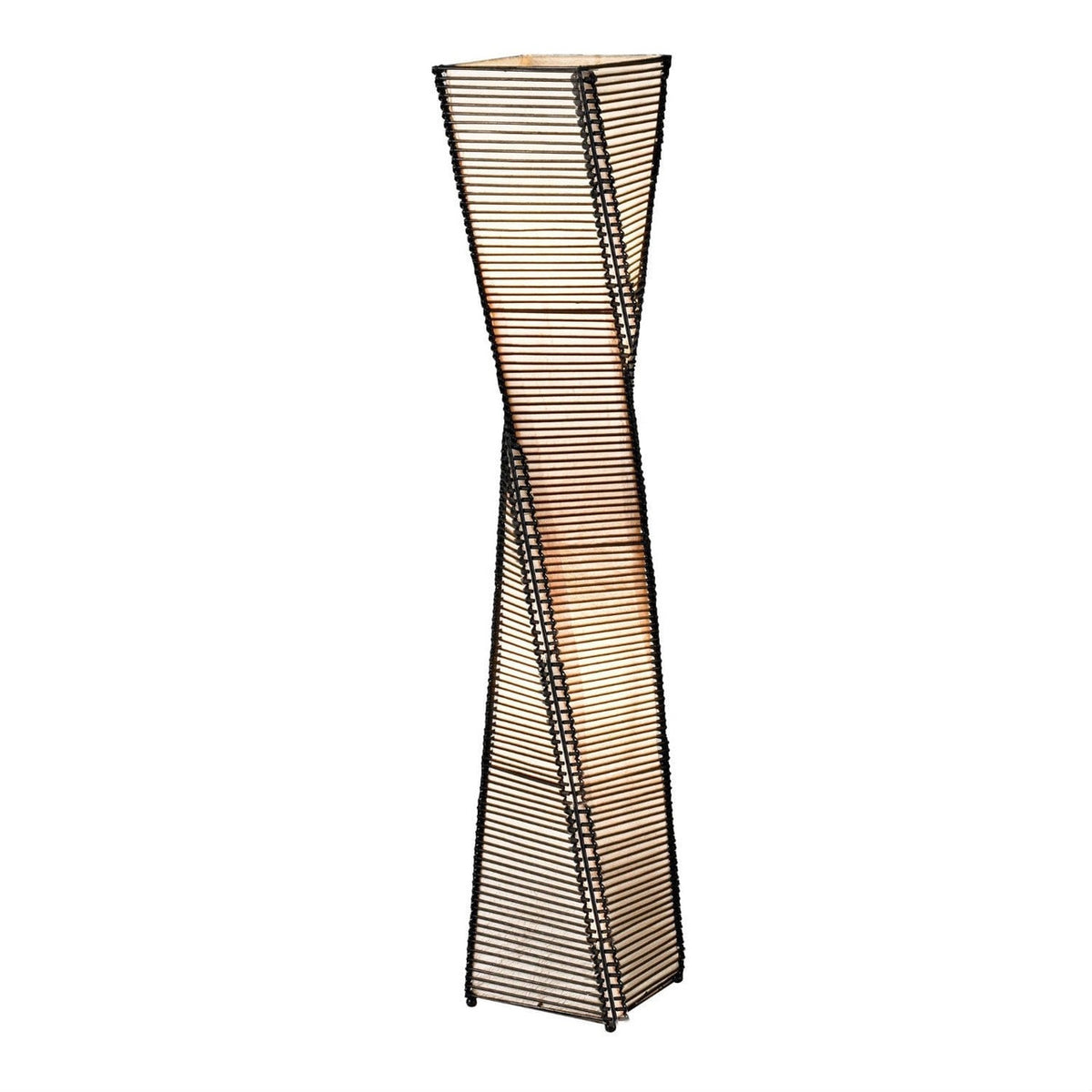 Modern Twist Floor Lamp with Beige Shade