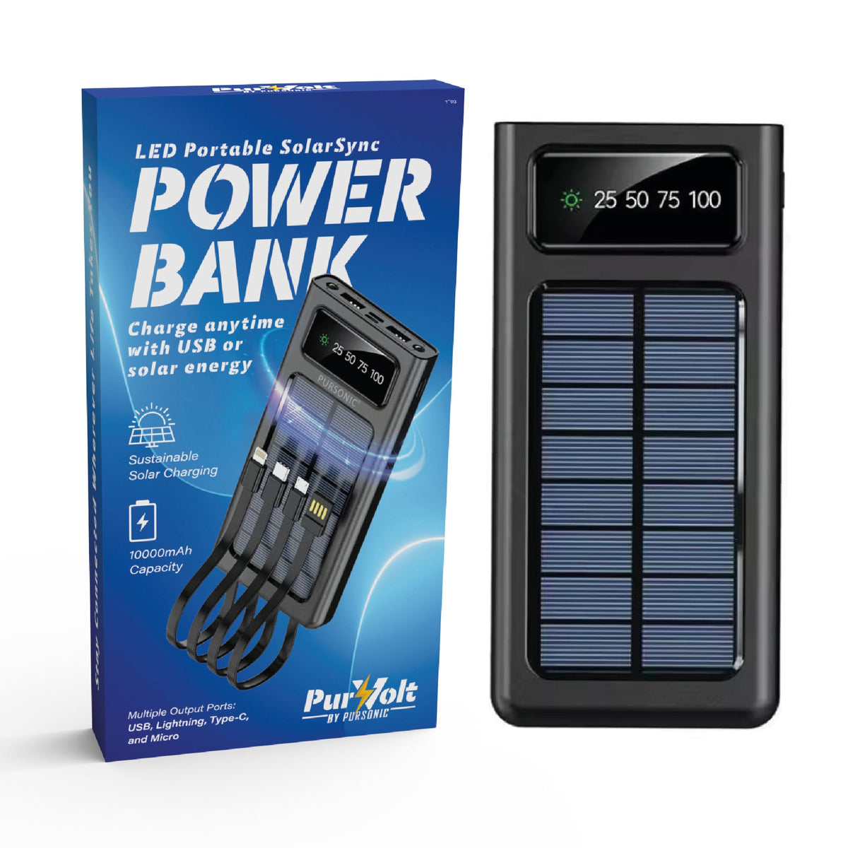 LED Portable Solarsync Power Bank