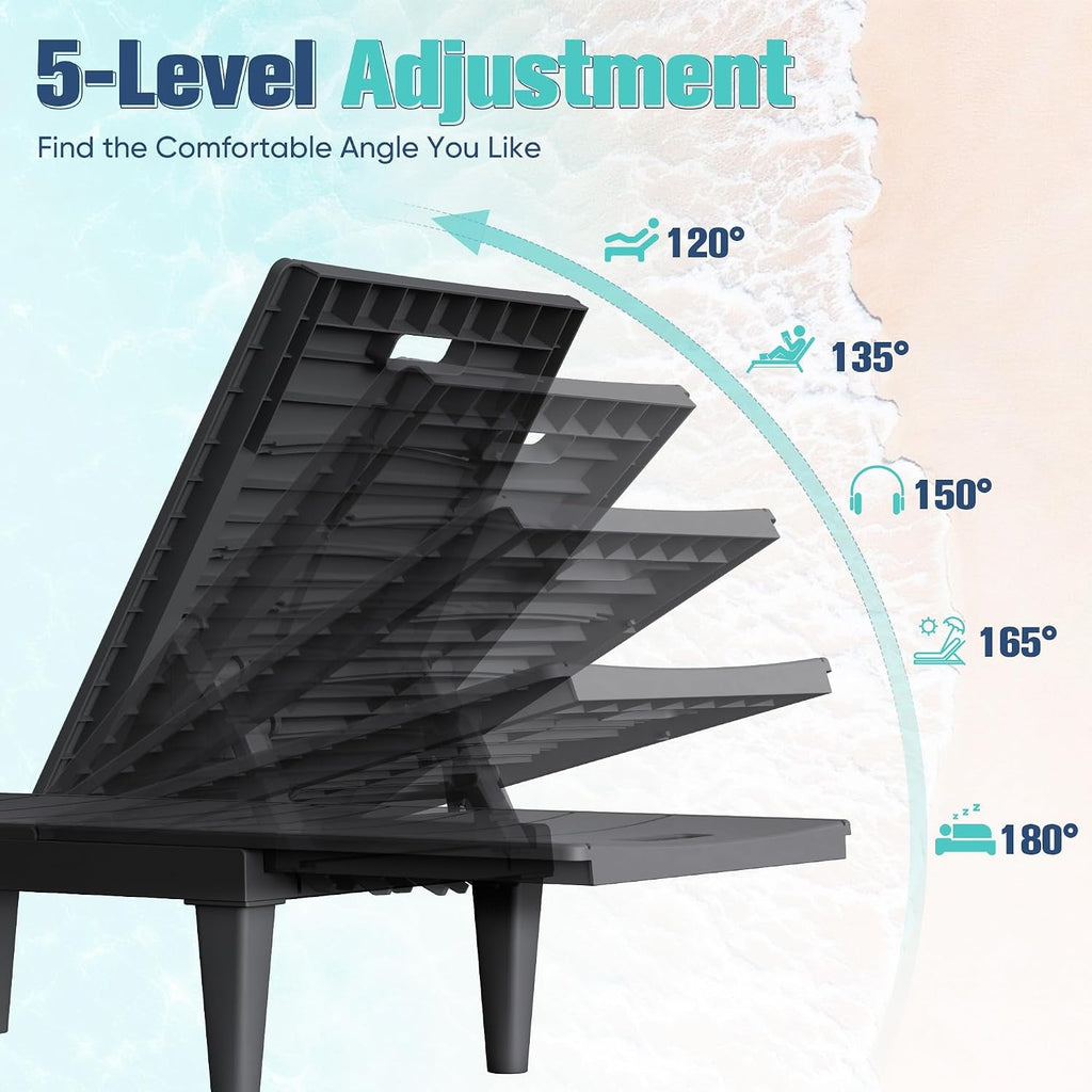 Waterproof Outdoor Chaise Lounge Chairs Patio Furniture