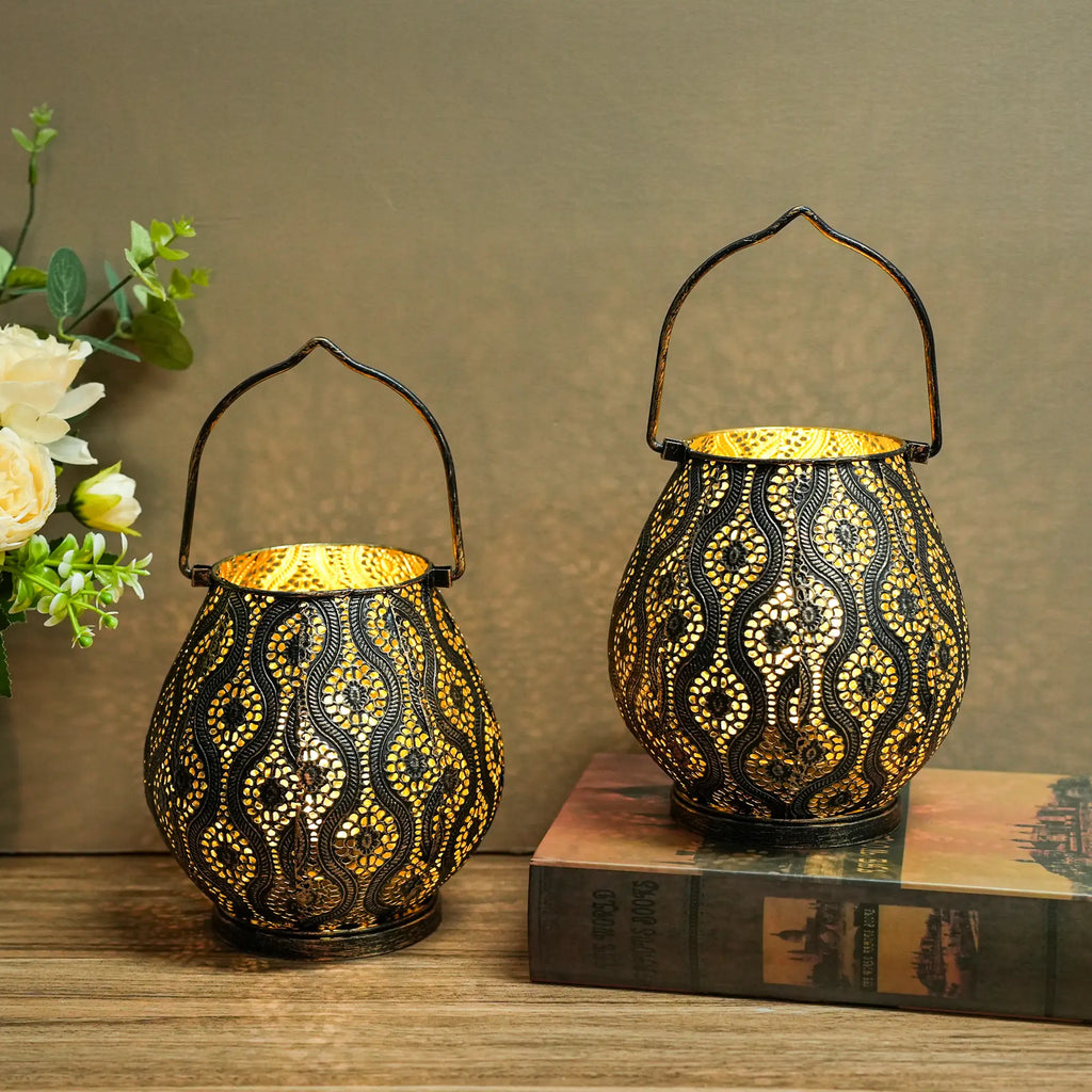 8-Inch Gold Cordless Metal Table Lamp