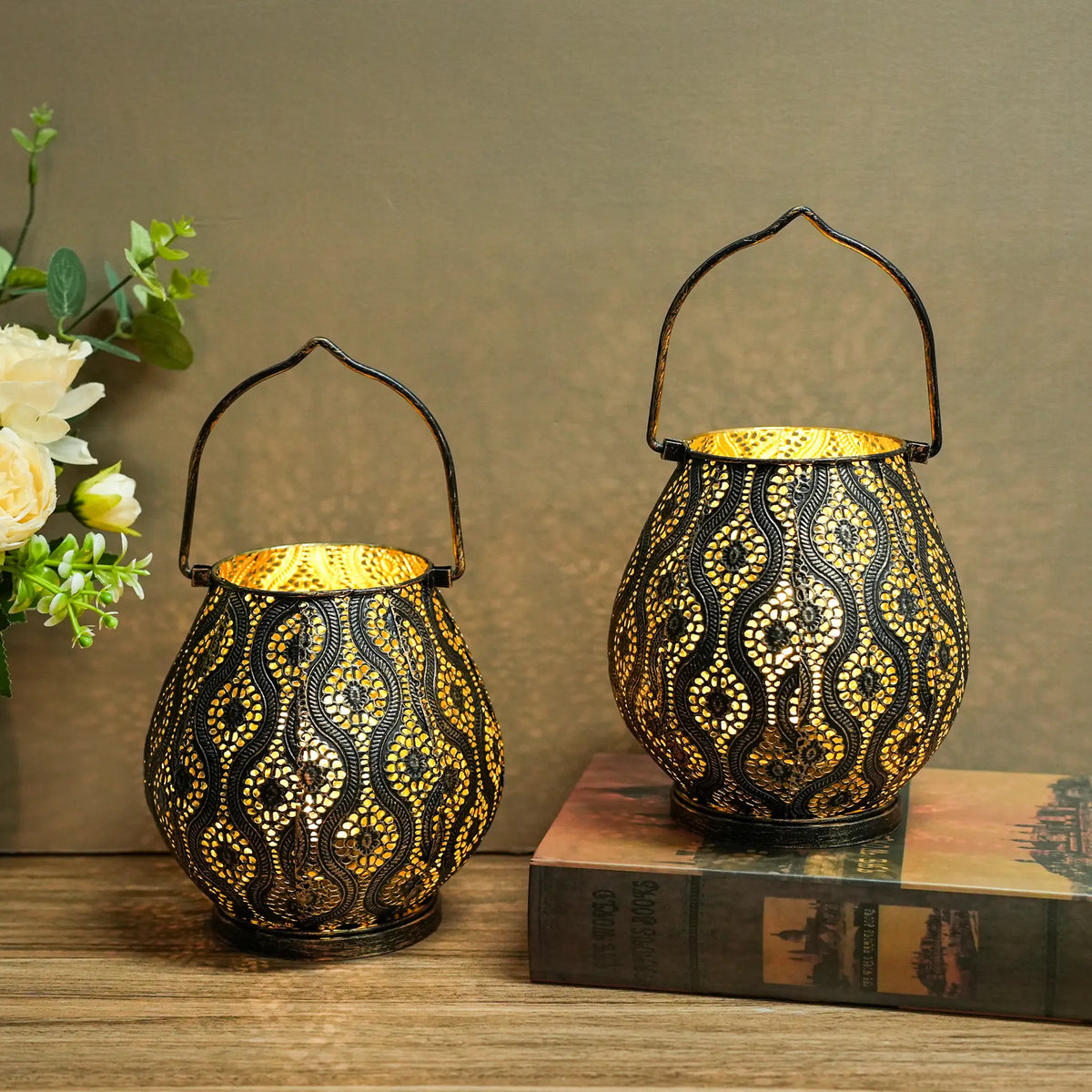 8-Inch Gold Cordless Metal Table Lamp