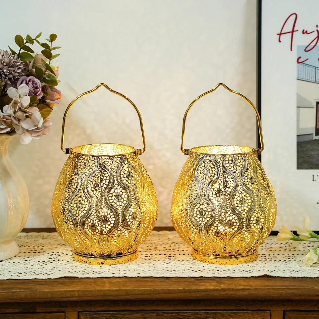 8-Inch Gold Cordless Metal Table Lamp