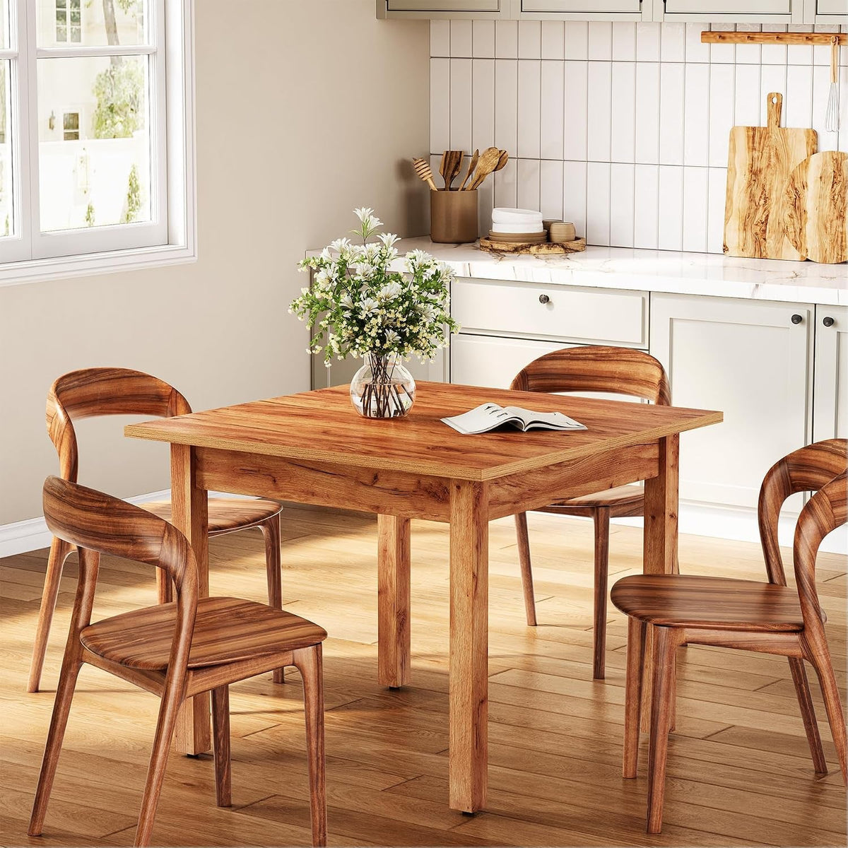 39 Inches Square Dining Furniture Contemporary Brown