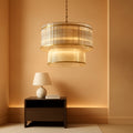 Modern Gold Tiered Crystal Chandelier