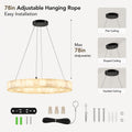 Modern Spanish Alabaster Round Chandelier 31 Inches